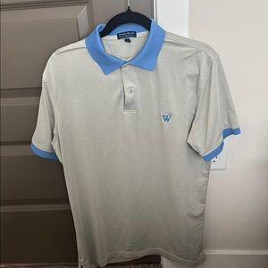 Peter Millar Gray and Blue Polo Shirt Westwood GC